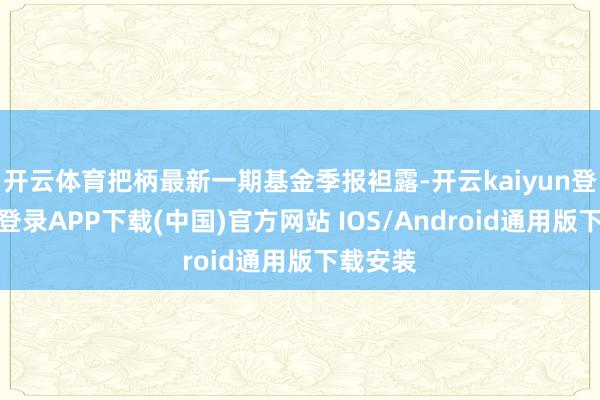 开云体育把柄最新一期基金季报袒露-开云kaiyun登录入口登录APP下载(中国)官方网站 IOS/Android通用版下载安装