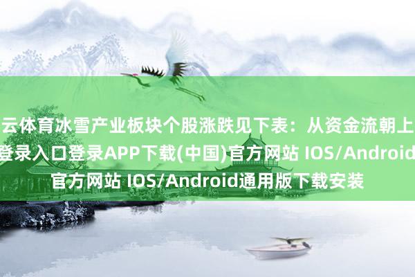 开云体育冰雪产业板块个股涨跌见下表：从资金流朝上来看-开云kaiyun登录入口登录APP下载(中国)官方网站 IOS/Android通用版下载安装